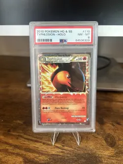 Pokemon Typhlosion Prime Holo 110/123 Heart Gold & Soul Silver English PSA 8 - Image 1
