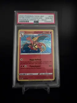 2022 POKEMON SWSH BLACK STAR PROMO #075 SPECIAL DELIVERY CHARIZARD-HOLO PSA 10 - Image 2