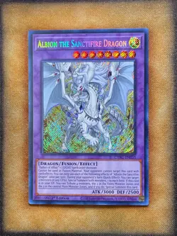 Yugioh Albion the Sanctifire Dragon CYAC-EN035 Secret Rare 1st Ed NM - Image 1