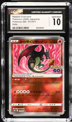 Radiant Charizard 011/071 CGC 10 Japanese Pokemon Go Holo 2022 Pokemon Card - Image 1