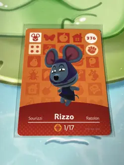 #376 Rizzo AUTHENTIC Nintendo Animal Crossing Amiibo NFC Card Series 4 - Image 1