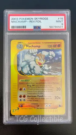 PSA 9 MINT Machamp REVERSE HOLO 16 2003 Skyridge WOTC Pokemon Card - Image 1