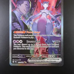Team Rocket's Mewtwo EX 231/182 Pokemon Destined Rivals Holo Full Art Card - Image 3