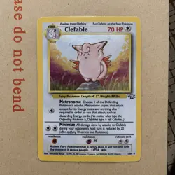 Pokemon Card Clefable 1/64 Jungle Set Holo Rare WOTC Played - Image 1