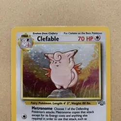 Pokemon Card Clefable 1/64 Jungle Set Holo Rare WOTC Played - Image 2