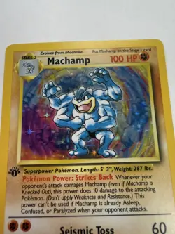 Machamp Holo Rare 1st Edition Factory Pokemon Card Near Mint - Image 5