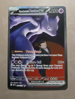 Pokemon TCG Team Rocket's Mewtwo EX 231/182 Full Art Holo Rare - Sv10 - Image 1