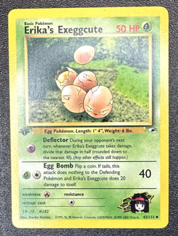 Erika's Exeggcute 43/132 Uncommon Gym Heroes Pokemon 1st Edition Near Mint - Image 1