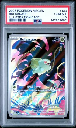 2025 POKEMON MEG EN-MEGA EVOLUTION ILLUSTRATION RARE #133 BULBASAUR PSA 10 - Image 1