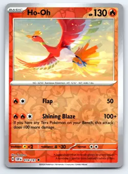 Pokemon Ho Oh SV08: Surging Sparks SSP Uncommon Reverse Holofoil 019/191 NM - Image 1