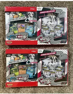 2x Sams Club Pokemon White Flare Binder Collection and Poster Collection Sealed - Image 1