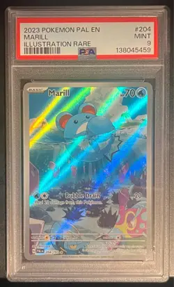 2023 POKEMON PAL EN-PALDEA EVOLVED ILLUSTRATION RARE #204 MARILL PSA 9 - Image 1