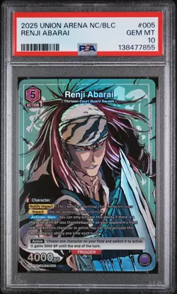2025 Union Arena Abarai Renji BLC-3-005 Alternate Art Bleach English PSA 10 - Image 1