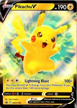 Pokemon TCG Pikachu V Sword & Shield Promo Cards SWSH198 NM (SKU 1-4) - Image 1