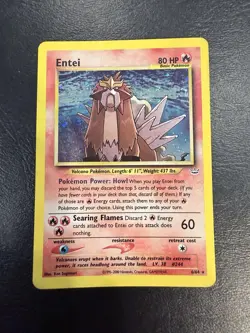 2000 Pokemon Neo Revelation Entei Holo Rare 6/64 WotC Vintage Card - Image 1