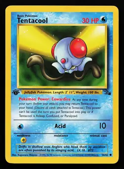 Tentacool 56/62 Common 1st Edition Fossil Pokemon Card - Image 1