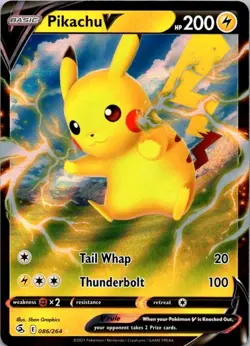 Pikachu V 086/264 Fusion Strike Ultra Rare Holo Pokemon TCG NM (SKU 1-5) - Image 1