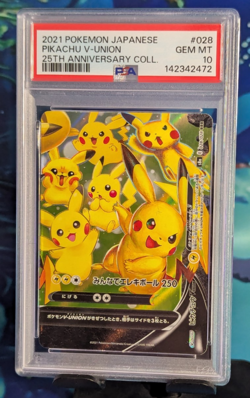 2021 Pokemon Japanese Pikachu V-UNION #028 25th Anniversary s8a GEM MINT PSA 10 - Image 1