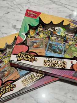 Pokemon TCG Ascended Heroes First Partners Deluxe Pin Collection New & Sealed 2x - Image 4