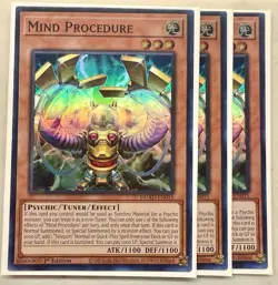 Yugioh! 3x Mind Procedure DUAD-EN015 Super Rare 1st Ed NM - Image 1
