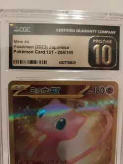 CGC PRESTINE 10 MEW ex UR 208/265 sv2a GOLD 151 Japanese Pokemon Card - Image 3