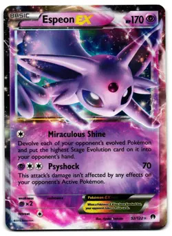 Espeon EX 52/122 - BREAKpoint Rare EX Pokemon TCG Holo - LP Card - Image 1