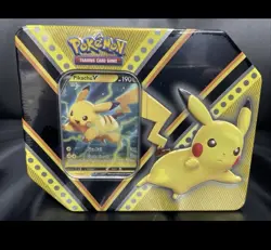 Pokemon TCG: V Powers Tin PIKACHU NEW Factory Sealed NEW - Image 1