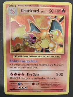 2016 Pokemon XY Evolutions Charizard Holo 11/108 LP - Image 1