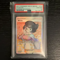 2017 POKEMON SUN & MOON BURNING SHADOWS #147 FA/WICKE BURNING SHADOWS PSA 10 - Image 1