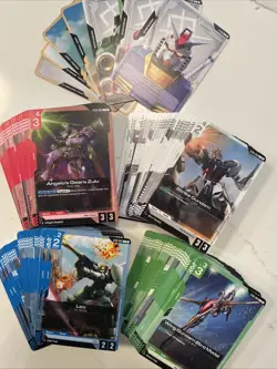2025 Gundam Card Game Lot 200 Cards Unit/Command/Base - Common/Uncommon Set- TCG - Image 1