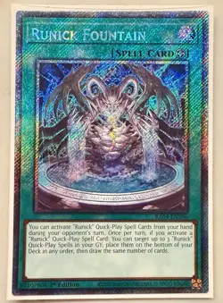 Runick Fountain 1st Edition Platinum Secret Rare RA04-EN296 Yu-Gi-Oh! - Image 1