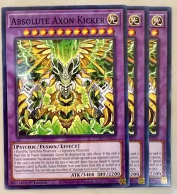Yugioh! 3x Absolute Axon Kicker DUAD-EN034 Common 1st Ed NM - Image 1