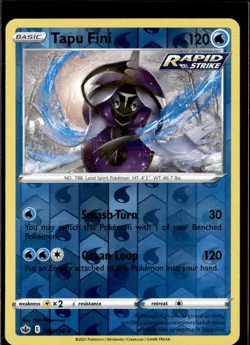 Pokemon Tapu Fini 040/198 Chilling Reign Reverse Holo Rare 3 Card Lot - Image 1