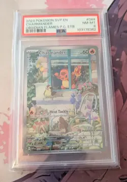 2023 POKEMON OBSIDIAN FLAMES POKEMON CENTER ETB PROMO SVP #044 CHARMANDER PSA 8 - Image 4