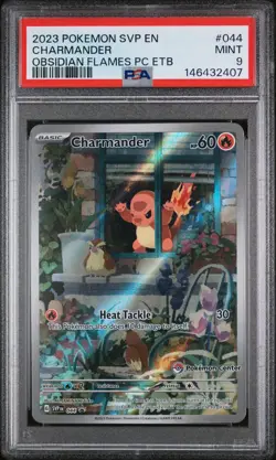 2023 Pokemon SV Promo Charmander #044 Obsidian Flames PC ETB Stamped PSA 9 MINT - Image 1