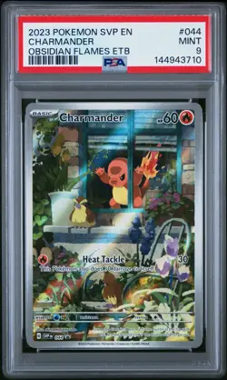 2023 Pokemon Black Star Promo #044 Charmander Obsidian Flames Etb PSA 9 - Image 1