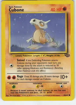 Cubone 50/64 Jungle Common Unlimited MP Pokemon - Image 1
