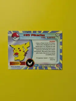 PIKACHU POKEMON 1999 TOPPS TV ANIMATION EDITION #25 BLUE LABEL MINT - Image 2