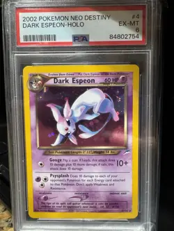 Pokemon TCG Dark Espeon Neo Destiny Holo Rare PSA 6 EX-MT 4/105 Unlimited 2002 - Image 1