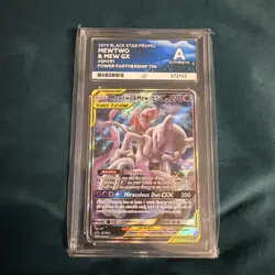 Pokemon TCG 2019 Sun & Moon Mewtwo & Mew GX Tag Team SM191 ACE Graded Authentic - Image 1