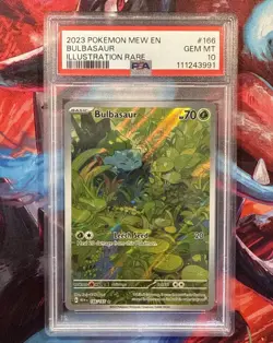 Bulbasaur 166/165 Pokemon Scarlet & Violet 151 Illustration Rare PSA 10 GEM MINT - Image 1