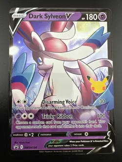 Dark Sylveon V SWSH134 Pokemon Sword & Shield Celebrations Black Star Promo MP+ - Image 3