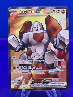 Pokemon Destined Rivals Regirock EX Full Art UR 214/182 Near Mint - Image 1
