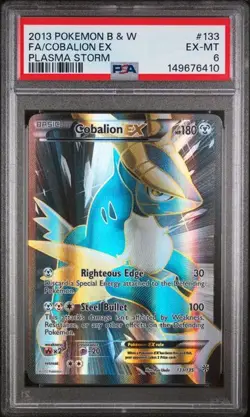 2013 POKEMON BLACK & WHITE PLASMA STORM #133 FA/COBALION EX PSA 10 (410 - Image 1