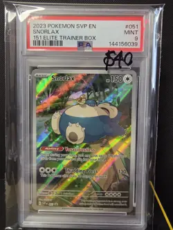 2023 POKEMON SVP EN-SV BLACK STAR PROMO 151 ELITE TRAINER BOX #051 SNORLAX PSA 9 - Image 1