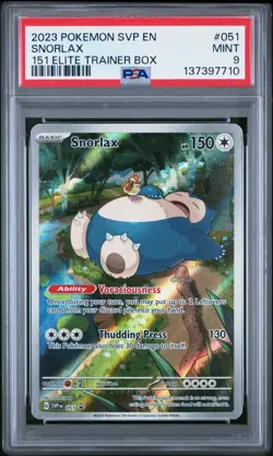 2023 POKEMON SVP EN-SV BLACK STAR PROMO 151 ELITE TRAINER BOX #051 SNORLAX PSA 9 - Image 1