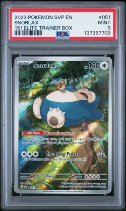 2023 POKEMON SVP EN-SV BLACK STAR PROMO 151 ELITE TRAINER BOX #051 SNORLAX PSA 9 - Image 5
