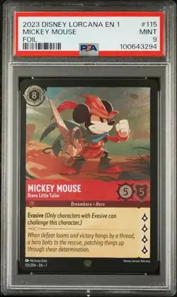 2023 DISNEY LORCANA EN 1-THE FIRST CHAPTER 115 MICKEY MOUSE - BRAVE LITTLE TAILO - Image 1