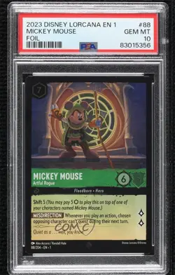 2023 Lorcana The First Chapter 1 Foil Mickey Mouse - Artful Rogue PSA 10 GEM MT - Image 1