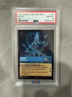 2023 Disney Lorcana First Chapter Hades Schemer #147 Cold Foil PSA 10 GEM MT - Image 1